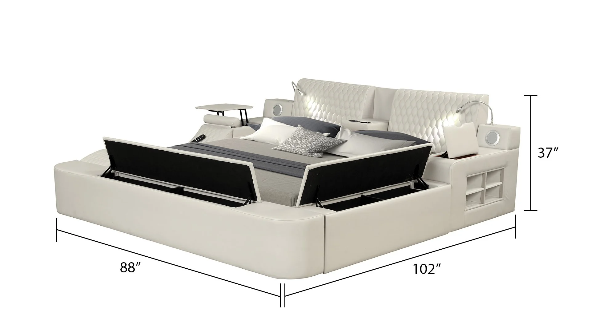 Zoya Queen Bed Beige - Image 8