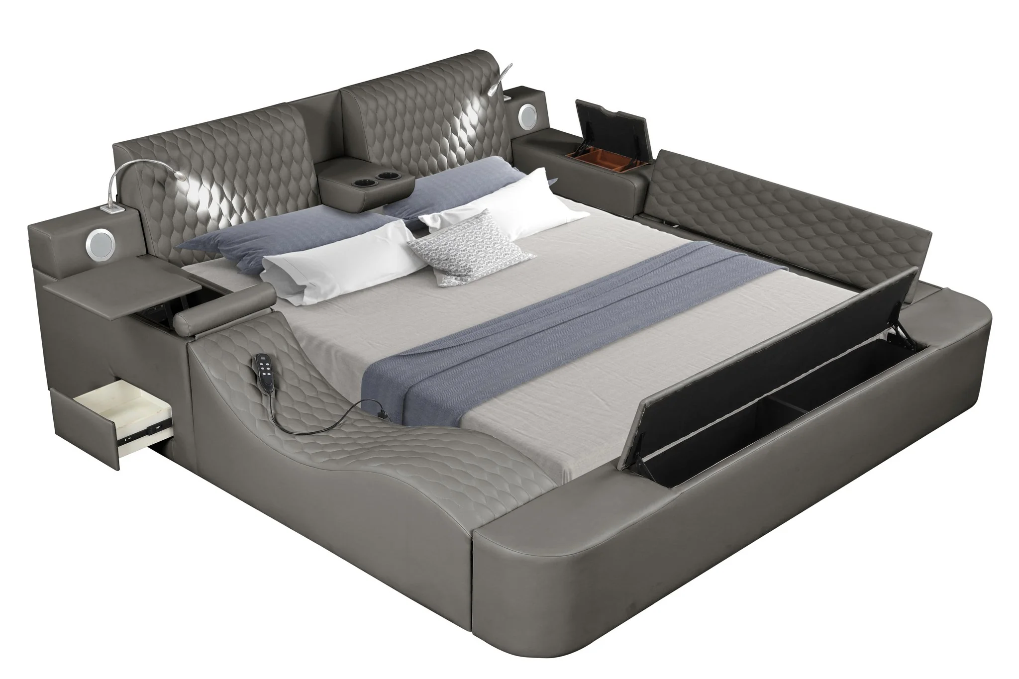 Zoya Queen Bed Gray - Image 17