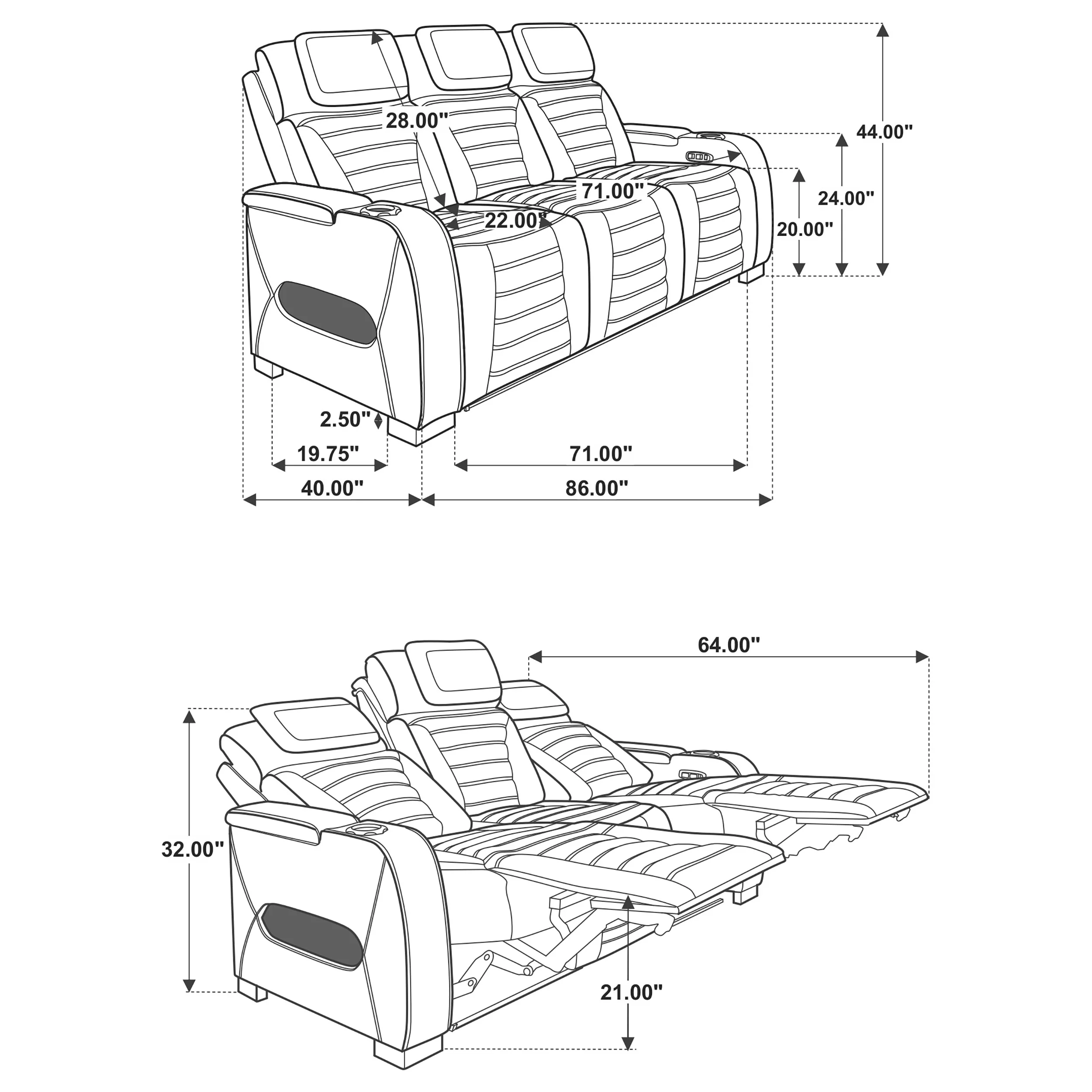 Zuma Dual Power Reclining Sofa - Image 9