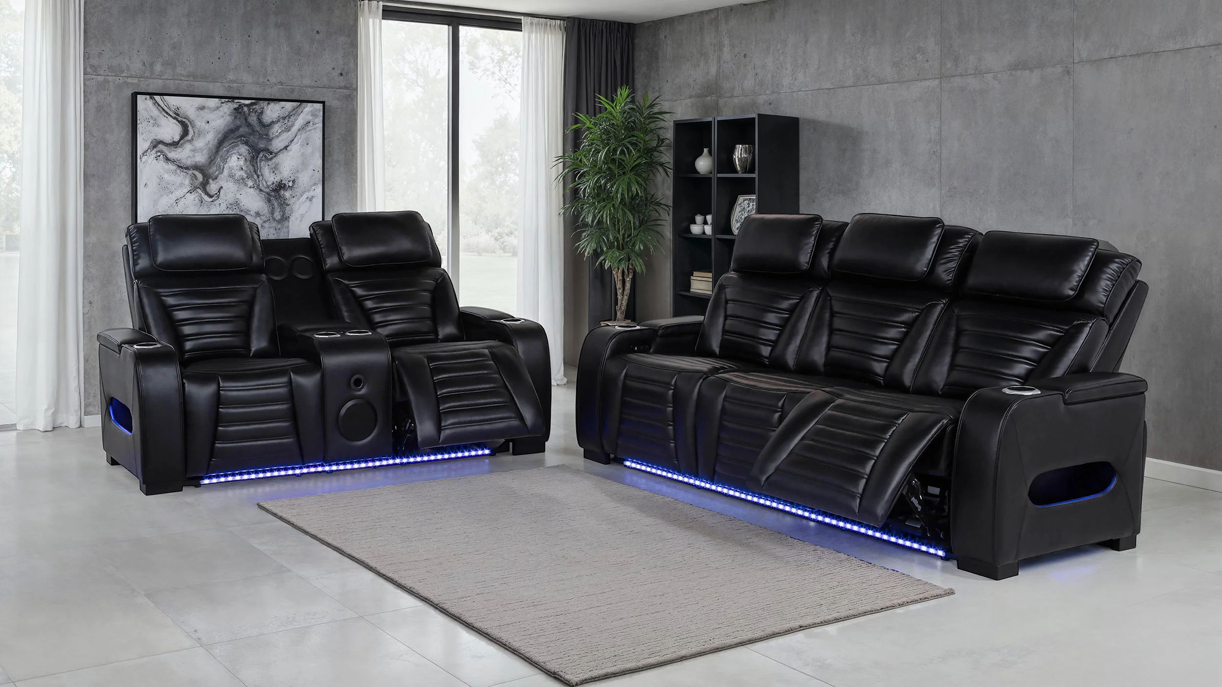 Zuma Dual Power Reclining Sofa Set - Image 3