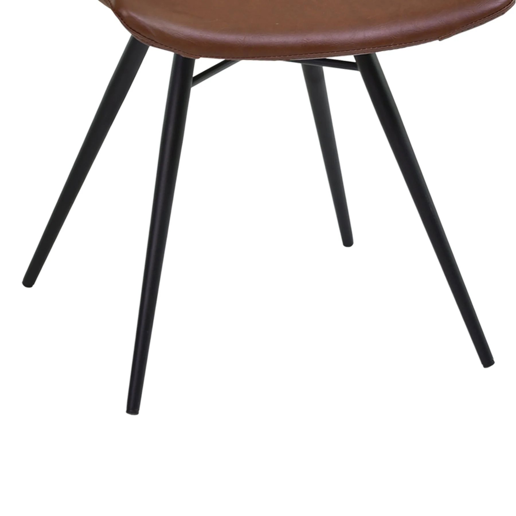 Zurich Dining Chair in Vintage Coffee Faux Leather and Black Metal Finish - Set of 2 - Image 5