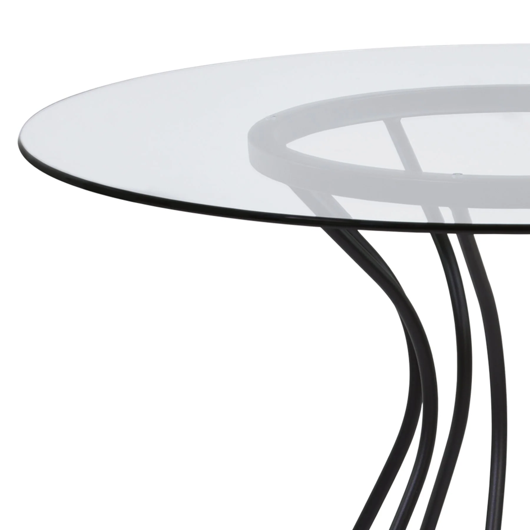 Zurich Round Dining Table in Black Finish and 48" Glass Top - Image 2